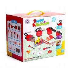Accesorii bucatarie pentru copii set 36 piese plita inductie grill ceainic oale ustensile alimente