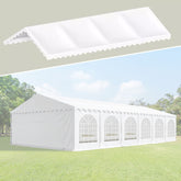 Acoperis pentru cort de 12x6x2.63.7 metri ignifugat 480 gmp prindere scai pvc alb