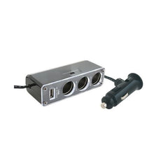 Adaptor Bricheta Auto Triplu 3 prize 12v port USB 5v Sal