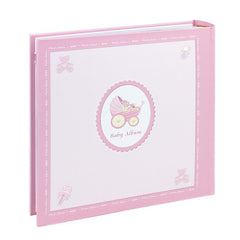 Album foto Baby Personalizabil 200 poze 10-15 cu Amprente Bebelus cutie - Roz