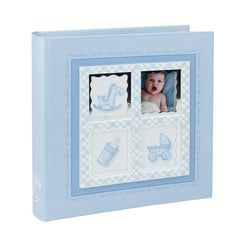 Album foto baby stories personalizabil 200 foto 10-15 cm slip-in notes culoare albastru