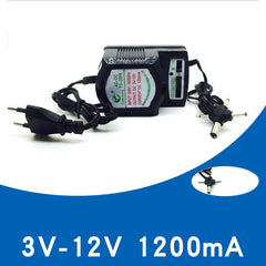 Alimentator universal reglabil 3v-12v ac 220v dc 1200 mah 4 mufe