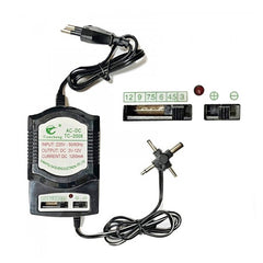 Alimentator universal reglabil 3v-12v ac 220v dc 1200 mah 4 mufe