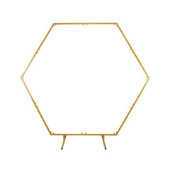 Arcada decor evenimente forma he-agonala cadru metal diametru 2 m aurie