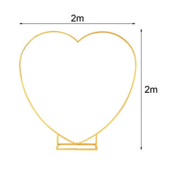 Arcada metalica in forma de inima decor evenimente 2 x 2 m auriu