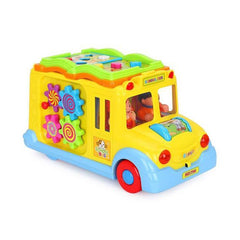 Autobuz scolar interactiv sunete si lumini imagini multicolor lungime 24 cm 12 luni