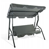 Balansoar gradina 3 locuri material textil si metal 170x110x153 cm gri