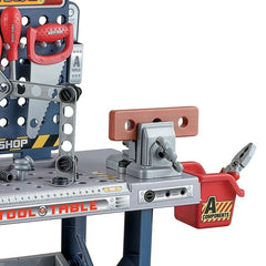 Banc de lucru cu scule pentru copii Bormasina electrica Menghina 55 piese