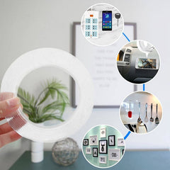 Banda dublu adeziva nano tape transparenta reutilizabila rola 30 mm x 3 m grosime 1 mm