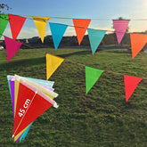 Banner stegulete 48 steaguri multicolore lungime ghirlanda 30 m poliester