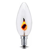 Bec efect flacara putere 3w soclu e14 lumina 2700k 3 kwh forma lumanare