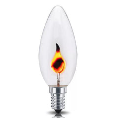 Bec efect flacara putere 3w soclu e14 lumina 2700k 3 kwh forma lumanare
