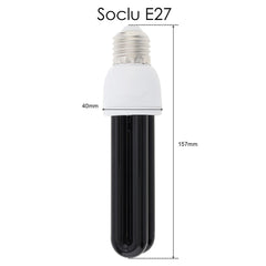 Bec uv blacklight 2u putere 18w soclu e27 365 nm economic