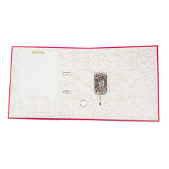 Biblioraft arhivare documente format a4 cotor 7.5 cm bordura metalica diverse culori culoare rosu