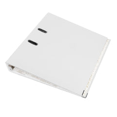 Biblioraft plastifiat a4 latime cotor 5 cm bordura metalica diverse culori culoare alb