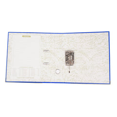 Biblioraft plastifiat a4 latime cotor 5 cm bordura metalica diverse culori culoare albastru