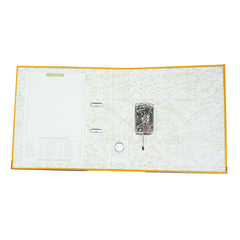 Biblioraft plastifiat a4 latime cotor 5 cm bordura metalica diverse culori culoare galben