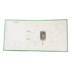 Biblioraft plastifiat a4 latime cotor 5 cm bordura metalica diverse culori culoare verde