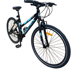 Bicicleta dama 700c hibrid munte oras 21 viteze shimano v-brake cadru 17 inch aluminiu