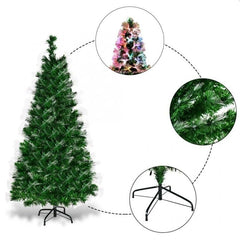 Brad artificial de Craciun Fibra optica Multicolora inaltime 180 cm suport metalic