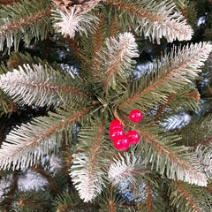 Brad de craciun artificial conuri de brad si fructe rosii cherry tree 180 cm aspect nins