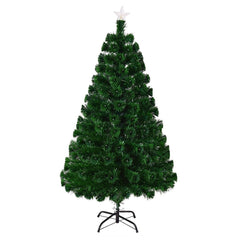 Brad de Craciun artificial iluminat cu fibra optica si led-uri 180 cm Suport metalic inclus