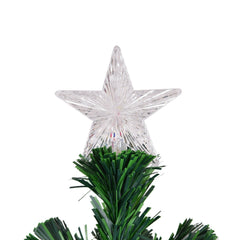 Brad de Craciun artificial iluminat cu fibra optica si Led-uri multicolor 210 cm