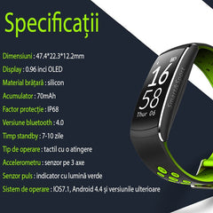 Bratara Fitness Bluetooth Android Ios Qled cu 3 functii Sovogue culoare gri