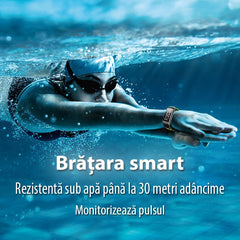 Bratara Fitness Bluetooth Android Ios Qled cu 3 functii Sovogue culoare gri
