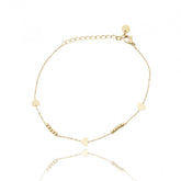 Bratara pentru picior Little Heart din otel placata cu aur
