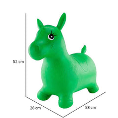 Calut gonflabil din cauciuc jucarie pentru sarit verde 58x26x52 cm