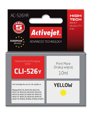 Cartus compatibil canon cli-526y yellow 10 ml premium activejet garantie 5 ani