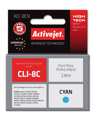 Cartus compatibil cli-8c cyan pentru canon 14 ml premium activejet garantie 5 ani