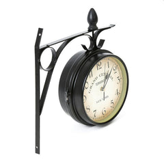 Ceas de perete new york grand central 2 fete metalic diametru 19.5 cm stil retro