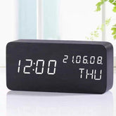 Ceas digital led ora data temperatura alarma alimentare duala mdf