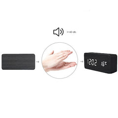 Ceas digital led ora data temperatura alarma alimentare duala mdf