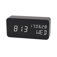 Ceas digital led ora data temperatura alarma alimentare duala mdf