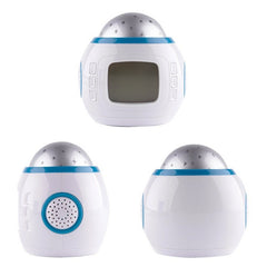 Ceas led desteptator proiector stele calendar termometru 10 melodii alb