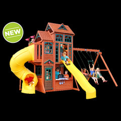 Complex de joaca din lemn Canyon Ridge Kidkraft