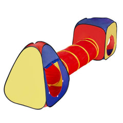 Cort de joaca pentru copii 3 in 1 pliabil tunel legatura 300x80x86 cm poliester geanta transport