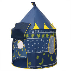 Cort tip castel pentru copii model luna si stele interiore-terior 135-105 cm