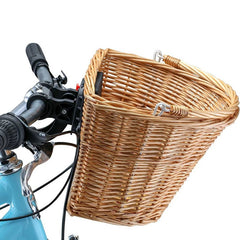 Cos din ratan pentru bicicleta detasabil mecanism tip click 21x34x41cm natur