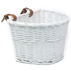 Cos frontal pentru bicicleta prindere curele 21x36x24 cm detasabil ratan alb