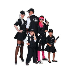 Costum fetite Ofiter FBI din 3 piese rochie curea palarie marime 116