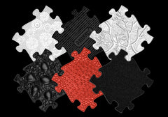 Covoras ortopedic Senzorial Puzzle Set Rosu si Negru pentru bebelusi Muffik