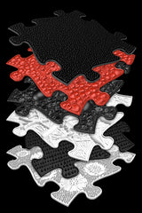 Covoras ortopedic Senzorial Puzzle Set Rosu si Negru pentru bebelusi Muffik