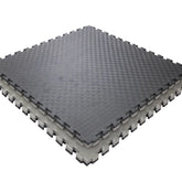 Covoras tip puzzle xxl spuma eva 100x100 cm grosime 2 cm antiderapant bicolor culoare produs negru-gri