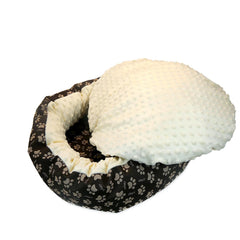 Culcus moale cu perna pentru caine pisica Model Minky culoare galben 50 cm