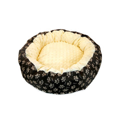 Culcus moale cu perna pentru caine pisica Model Minky culoare galben 50 cm