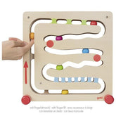 Cursa din lemn cu bile pentru dezvoltarea indemanarii